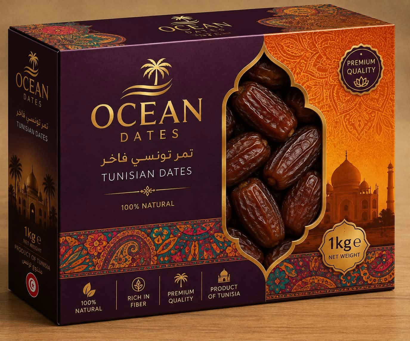 Ocean Dates Premium Tunisian Dates 1 kg – Purple Edition
